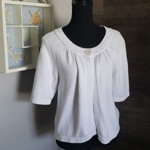 One Button Short Sleeve Sweater